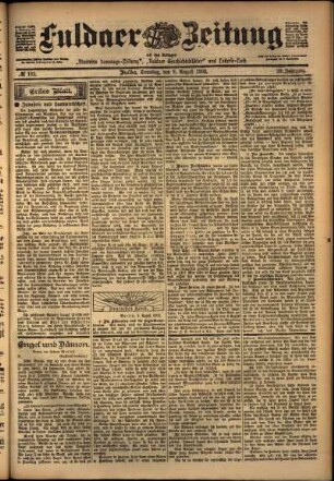 Erste Ausgabe vom Samstag, den 09. August 1902.
