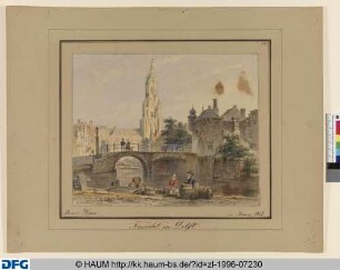 Ansicht von Delft mit der "Nieuwe Kerk"