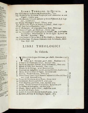 9-18 Libri Theologici in Octavo