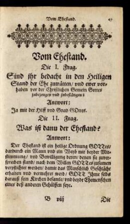 Vom Ehestand.