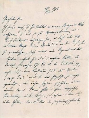 Korrespondenz von Bertha von Suttner an Unbekannt