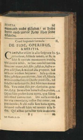 II. De Fide, Operibus, & Meritis.