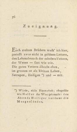 Zueignung.