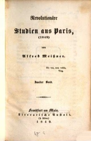 Revolutionäre Studien aus Paris : 1849. 2