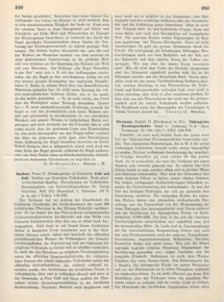 250-251 [Rezension] Herrmann, Rudolf, D., Thüringische Kirchengeschichte. Band I. Lfg 3-5