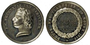 Hamburg: Medaille auf die erste Säkularfeier des Todes Friedrich von Schillers