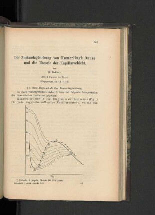 Die Zustandsgleichung von Kamerlingh Onnes und die Theorie der Kapillarschicht.
