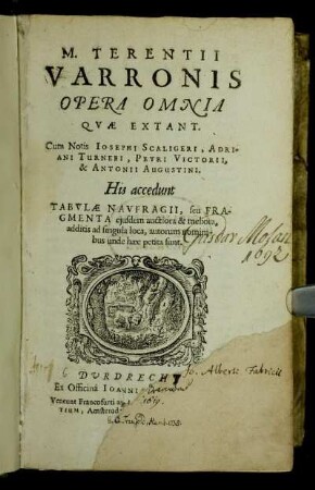 M. Terentii Varronis Opera Omnia Qvae Extant