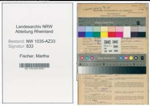 Entnazifizierung Martha Fischer , geb. 05.03.1908 (Kuechenhilfe)