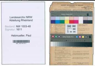 Entnazifizierung Paul Hebmueller , geb. 20.01.1901 (Techn.Kaufmann)
