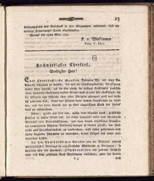 6. Hochwürdigster Churfürst, Gnädiger Herr!