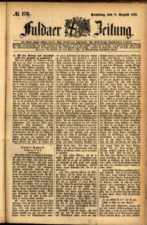 Ausgabe vom Samstag, den 06. August 1881.
