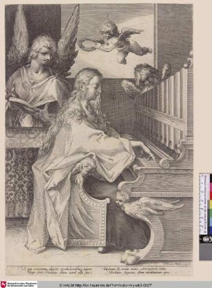 [Die Heilige Cäcilia spielt Orgel mit zwei Engeln; St Cecilia playing the organ with two angels]