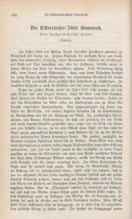 180-194 Die Cistercienser-Abtei Bronnbach : eine kunstgeschichtliche Studie (Schluß)