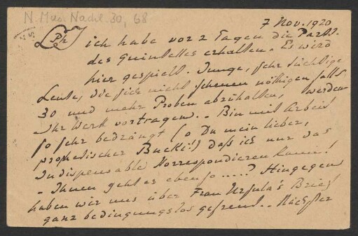 Brief an Philipp Jarnach : 07.10.1920