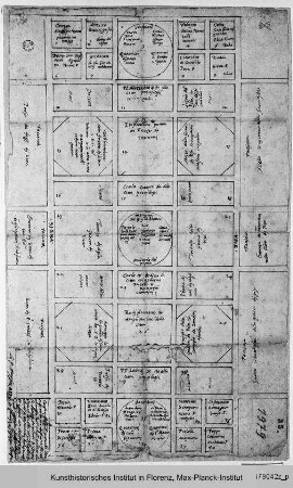 Studie eines Planes zur Kassettendecke des Salone dei Cinquecento im Palazzo Vecchio