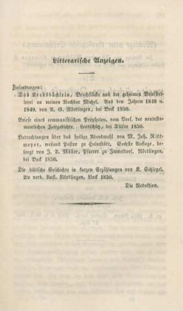 191 Litterarische Anzeigen
