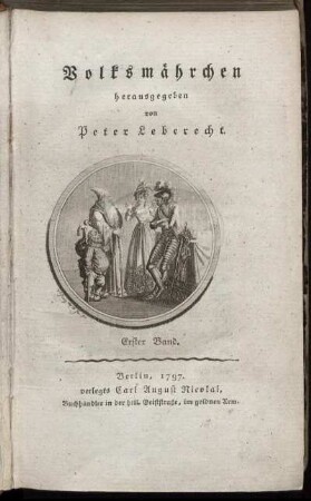 Bd. 1: Volksmährchen. Erster Band