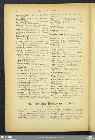 VII. Breslauer Bezirksverein.
