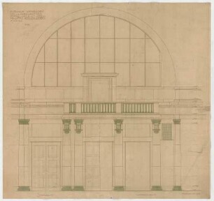 Thiersch, Friedrich von; Wiesbaden; Kurhaus - Süd - u. Nordwand in der Kuppelhalle (Ansicht)