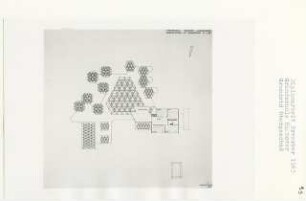 Grundschule, Langenhagen (Diplomarbeit bei Peter Poelzig): Grundriss Obergeschoss und Dachaufsicht 1:200