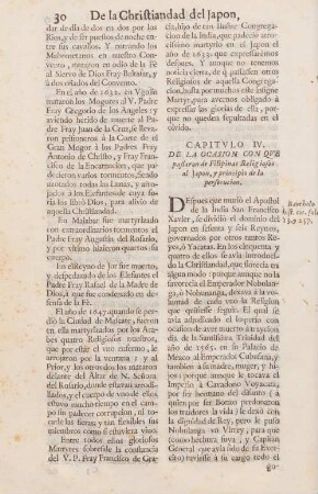 Capitulo IV. De la ocasion con que paßaron de Filipinas religiosos al Japon, y principio de la persecucion