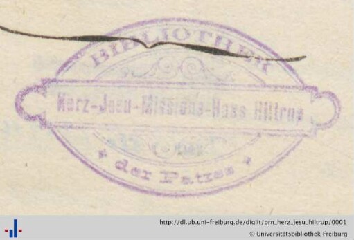 [Provenienz]: Herz-Jesu-Missionshaus Hiltrup