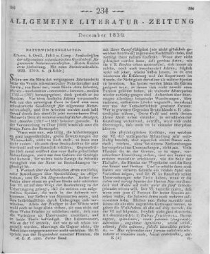 Denkschriften der Allgemeinen Schweizerischen Gesellschaft für die Gesammten Naturwissenschaften. Bd. 1, Abt. 1. Zürich: Orell & Füssli 1829