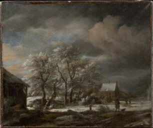 Winterlandschaft mit beschneiter Baumgruppe