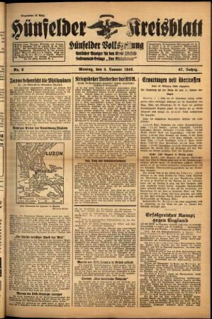 Ausgabe vom Montag, den 05. Januar 1942.