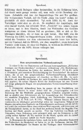 412-419, Zum symptomatischen Verbrechensbegriff