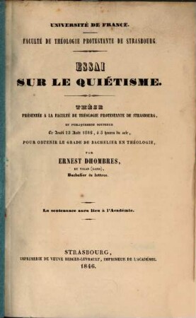 Essai sur le quiétisme