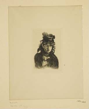 Bildnis Berthe Morisot, aus: Théodore Duret: "Edouard Manet", Berlin 1910