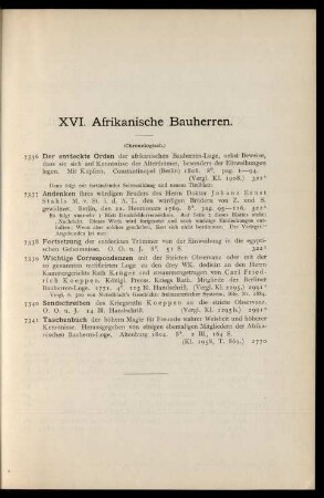 XVI. Afrikanische Bauherren.
