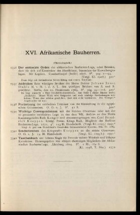 XVI. Afrikanische Bauherren.