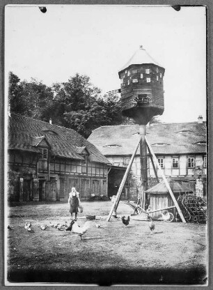 Im Hof des Ritterguts Schönfels bei Zwickau, Taubenhaus