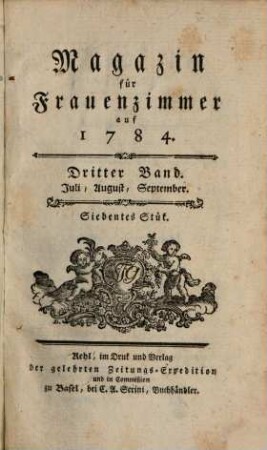 Magazin für Frauenzimmer. 1784,3