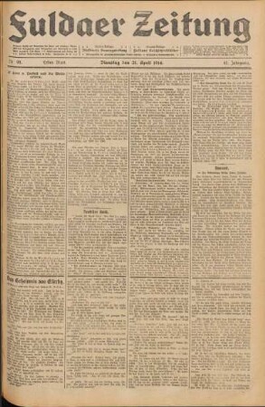 Ausgabe vom Dienstag, den 21. April 1914.