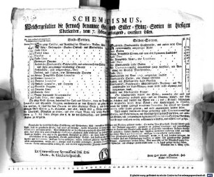 Schematismus, Welchergestalten die hernach benannte Gold- und Silber-Münz-Sorten in hiesigen Churlanden, vom 7. Februarii anfangend, coursiren sollen : München den 6. Merz 1766.