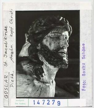 Goslar, Jacobikirche: Pietà, Kopf Christi. Um 1500