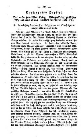 Dreizehntes Capitel. Der erste pontische Krieg. Bürgerkrieg zwischen Marius und Sulla. Sulla's Diktatur (88 - 79)