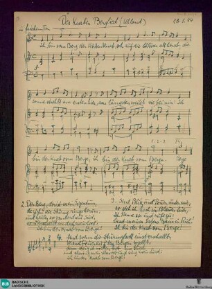 Des Knaben Berglied - Mus. Hs. 1400,8 : V, pf; C; RebF CF 96