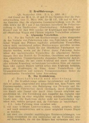 II. Kraftfahrzeuge
