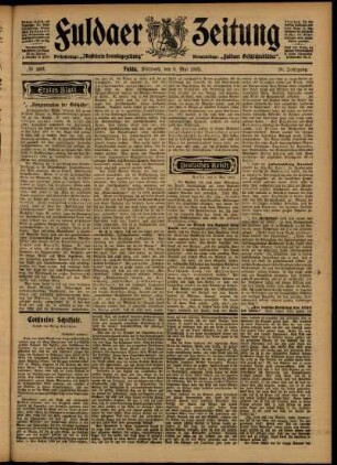 Erste Ausgabe vom Mittwoch, den 06. Mai 1903.