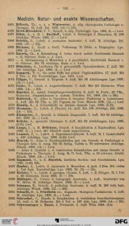 Medizin. Natur- und exakte Wissenschaften (Nr. 5065-5284)