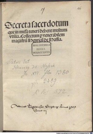 Secreta sacerdotum que in missa teneri debent multum vtilia