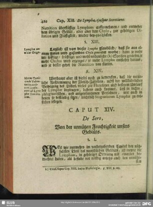 Caput XIV. De Sero, Von der unnützen Feuchtigkeit unsers Geblüts