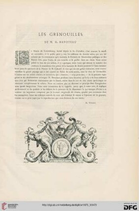 1: Les grenouilles de M. H. Hanoteau