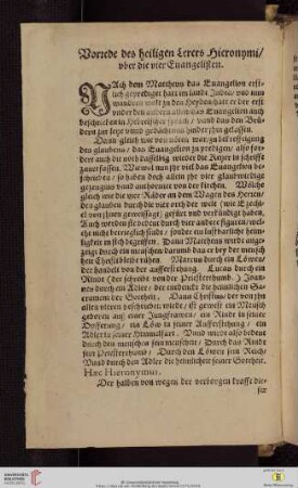 Vorrede des heiligen Lerers Hieronymi