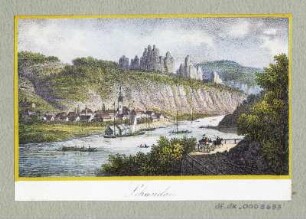 Ansicht von Bad Schandau, Lithografie, um 1840 : Schandau. [S.l.], [um 1840]. - 1 Kunstbl. : kol. Lithogr. ; 8,1 x 5,5 cm.